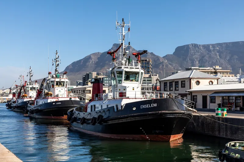 The V&A Waterfront and harbour buildings.