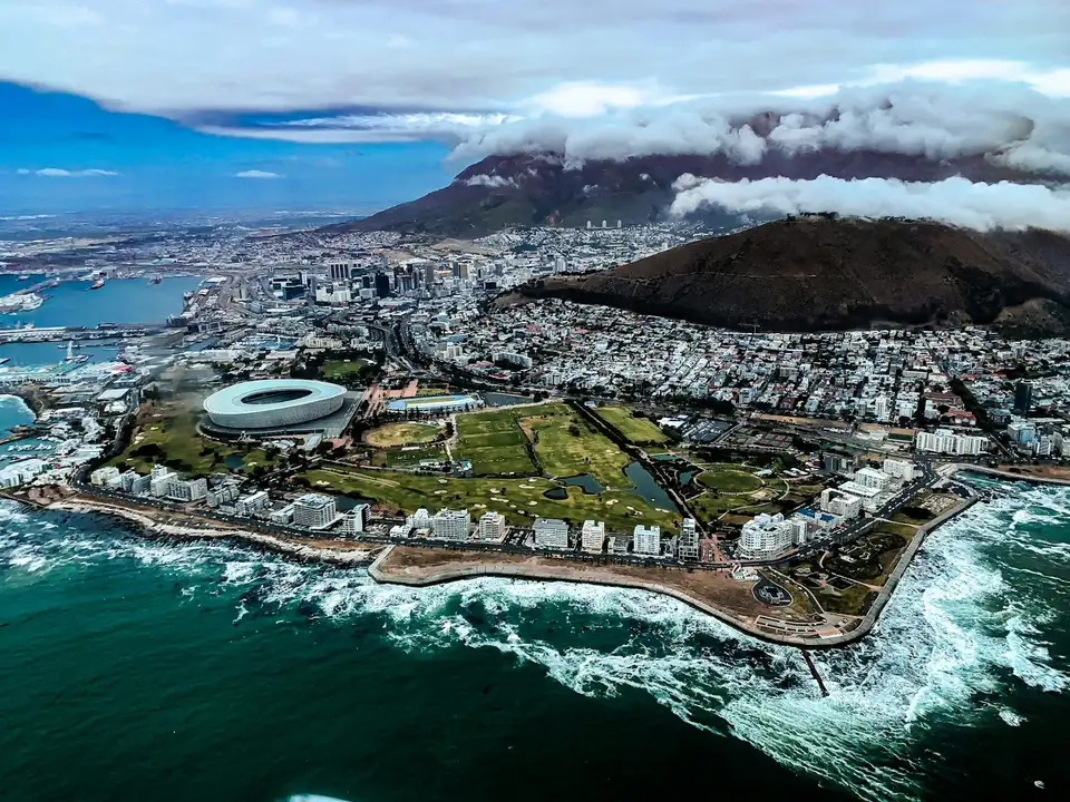 Cape Town and Green Point from above